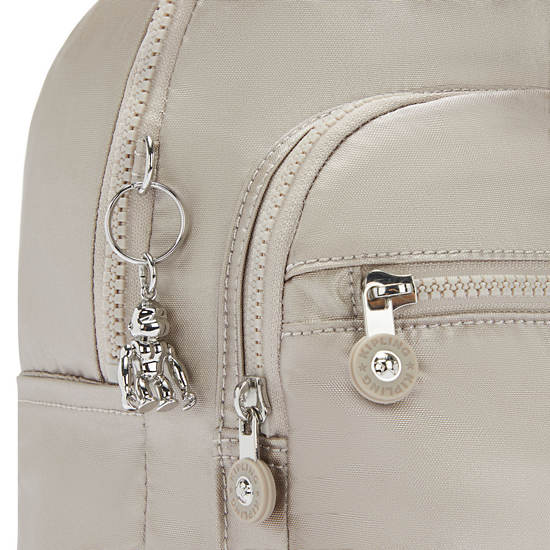 Kipling Seoul Small Metallic Tablet Ryggsäck Beige | SE 1352BE